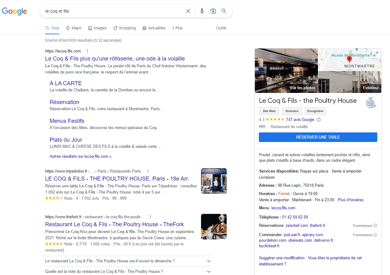 Optimisation de la recherche google pour un site de restaurant