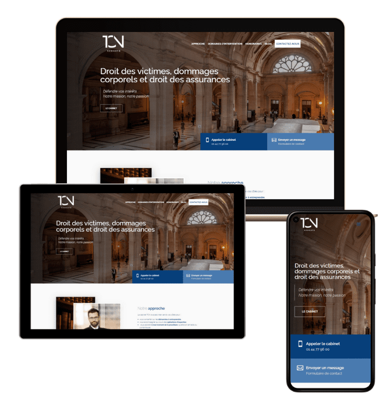 Projet entre TCN Avocats et OpenMyDiv agence web à Paris