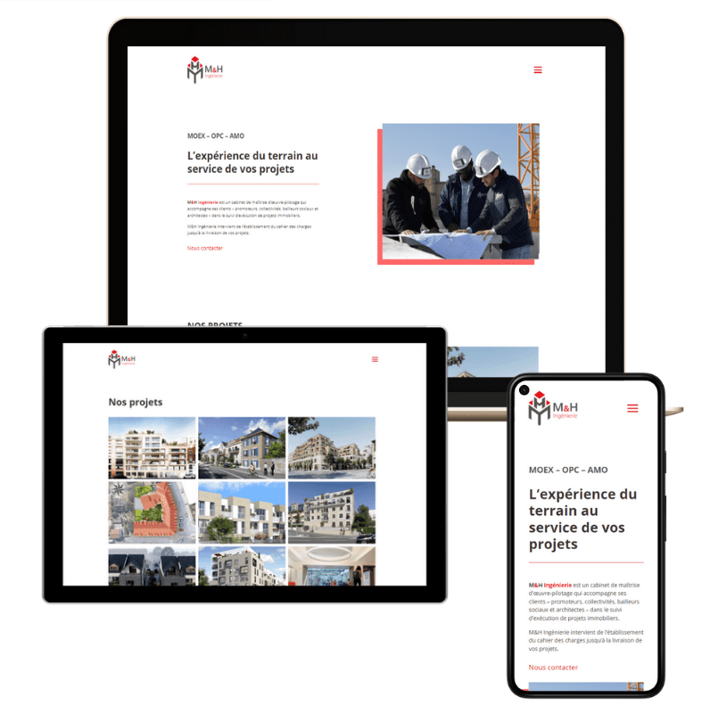 Projet entre M&H Ingénierie et OpenMyDiv agence web à Paris