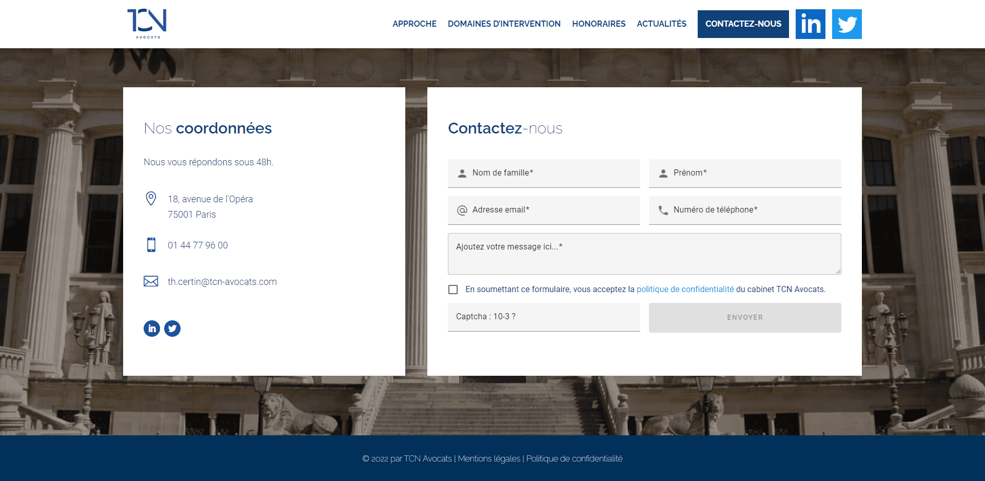 Projet réalisé par l'agence web OpenMyDiv pour TCN Avocats