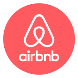 Logo d'Airbnb, plateforme de locations de vacances pour gîtes et logements uniques