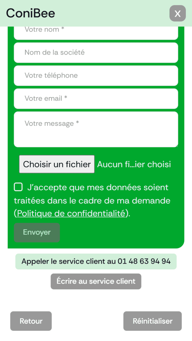 Un formulaire adressé au bon service