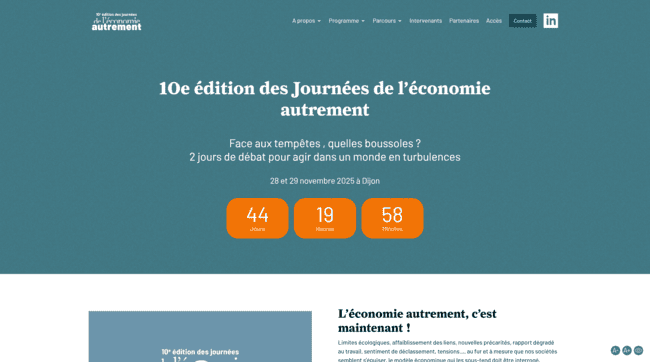<p>Création de site événementiel WordPress</p>
 version pc