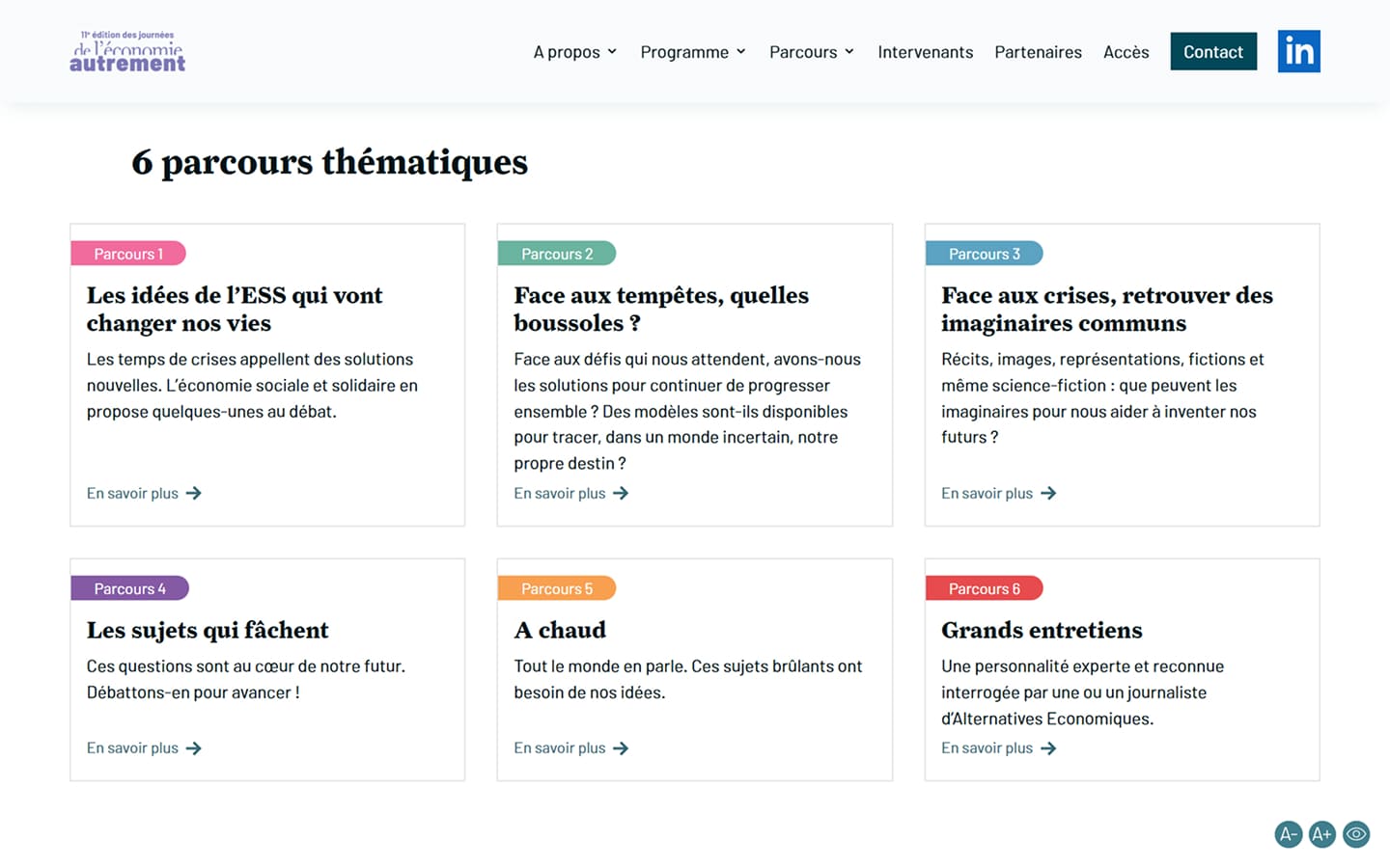 Soixante sessions, six façons de les traverser