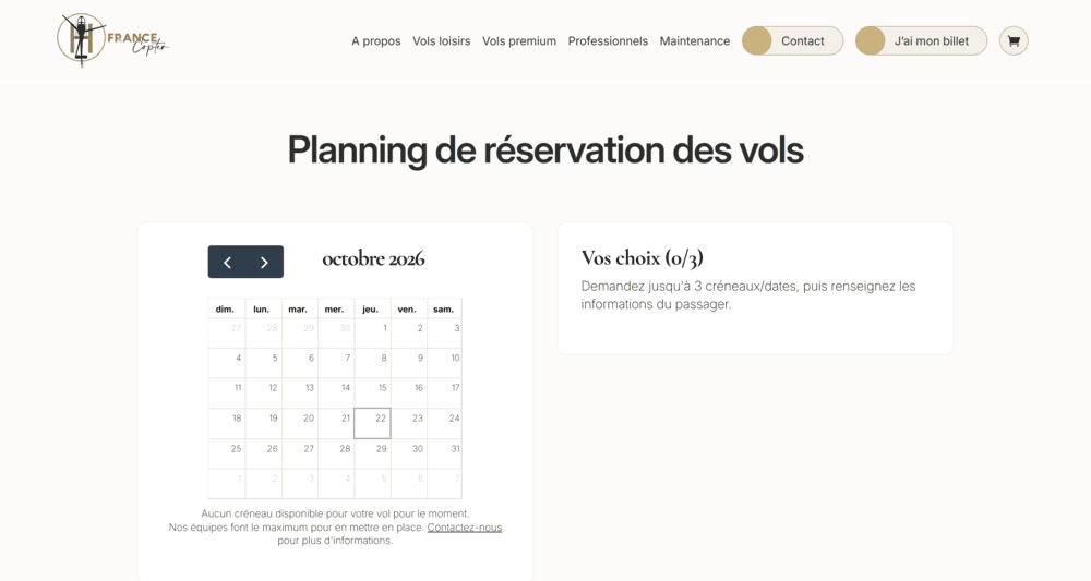Trois créneaux proposés, une validation humaine