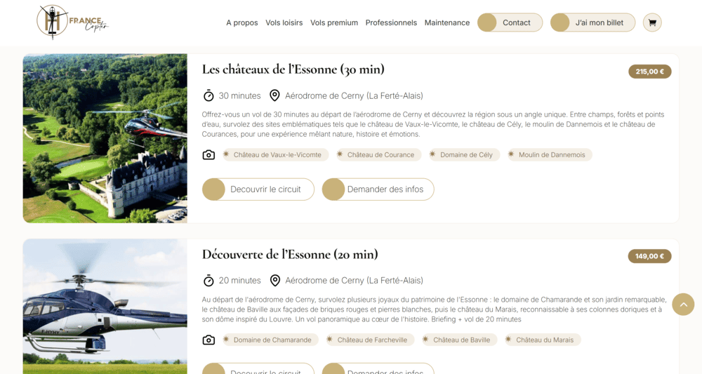 Chaque vol décrit comme un produit, pas comme un tarif