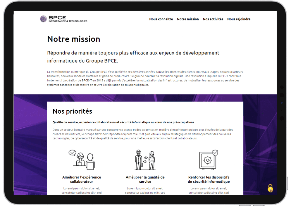 Des sections qui n'apparaissent qu'avec du contenu